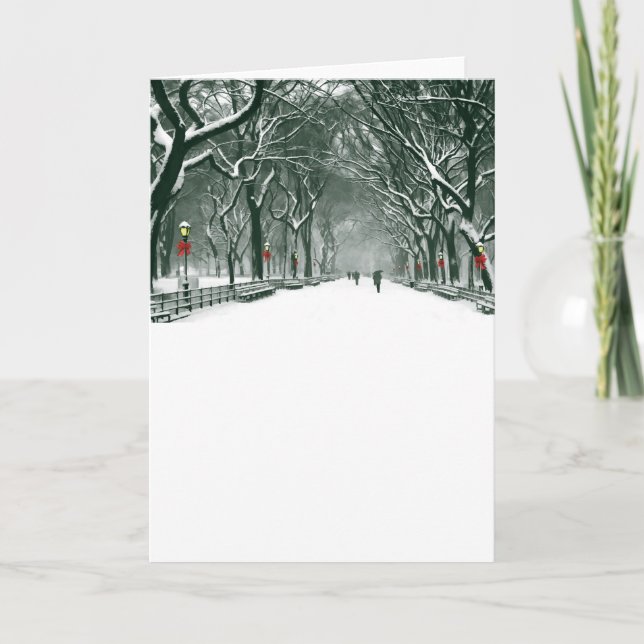 Cartes Pour Fêtes Annuelles Central Park Snowy Path (Devant)