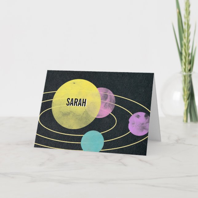 Cartes Pour Fêtes Annuelles Centre de Mon Univers Valentine Planètes spatiales (Devant)