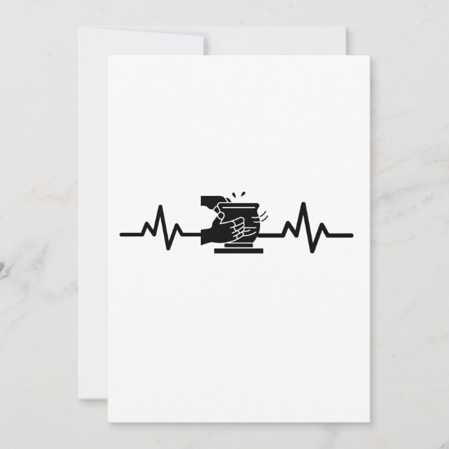 Cartes Pour Fêtes Annuelles Céramiste de poterie Heartbeat (Devant)
