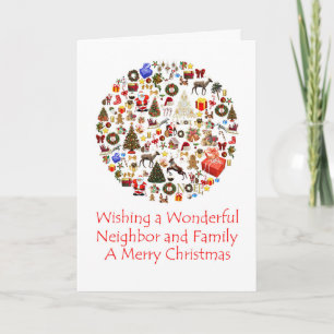 Cartes Pour Fêtes Annuelles Cercle de Noël des voisins et de la famille