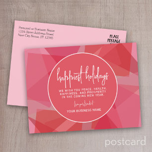 Cartes Pour Fêtes Annuelles Cercle de Noël Moderne Abstrait rouge rose Plus jo