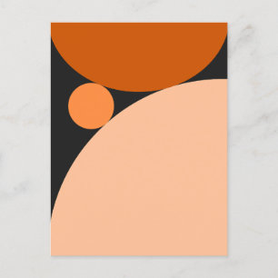 Cartes Pour Fêtes Annuelles Cercles Orange et Pêche Abstraits