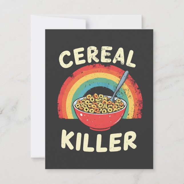 Cartes Pour Fêtes Annuelles Céréales Killer Mens Food Pun True Crime (Devant)