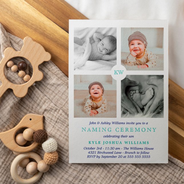 Cartes Pour Fêtes Annuelles Cérémonie de désignation du collage photo monogram (Créateur téléchargé)
