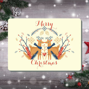 Cartes Pour Fêtes Annuelles Cerf de bois populaire scandinave
