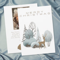 Cerf de la forêt hivernale Joyeux Noël Photo