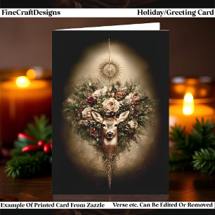 Cartes Pour Fêtes Annuelles Cerf de l'Année Tournante, Yule & Solstice d'Hiver