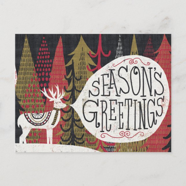 Cartes Pour Fêtes Annuelles Cerf de Noël (Devant)