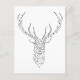Cartes Pour Fêtes Annuelles Cerf de Noël avec motif géométrique abstrait