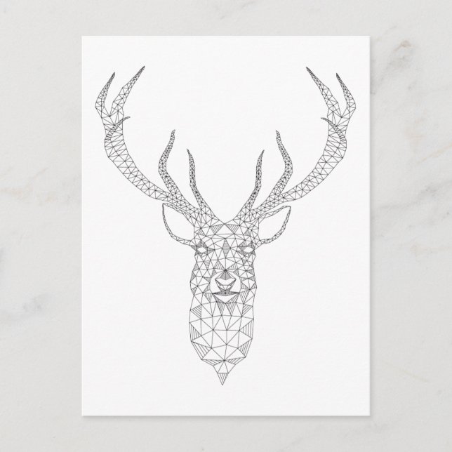 Cartes Pour Fêtes Annuelles Cerf de Noël avec motif géométrique abstrait (Devant)