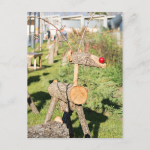 Cartes Pour Fêtes Annuelles Cerf de Noël en bois