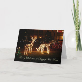 Cartes Pour Fêtes Annuelles Cerf de pelouse pour Noël attrapez un petit morcea