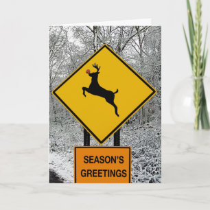 Cartes Pour Fêtes Annuelles Cerfs communs dans les phares