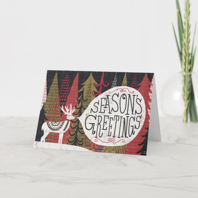 Cartes Pour Fêtes Annuelles Cerfs communs originaux de Noël (Devant)