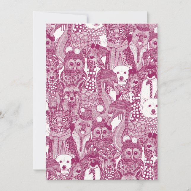 Cartes Pour Fêtes Annuelles cerise d'animaux festifs (Devant)