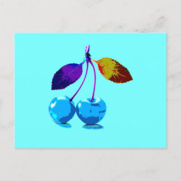 Cartes Pour Fêtes Annuelles Cerises bleues vives