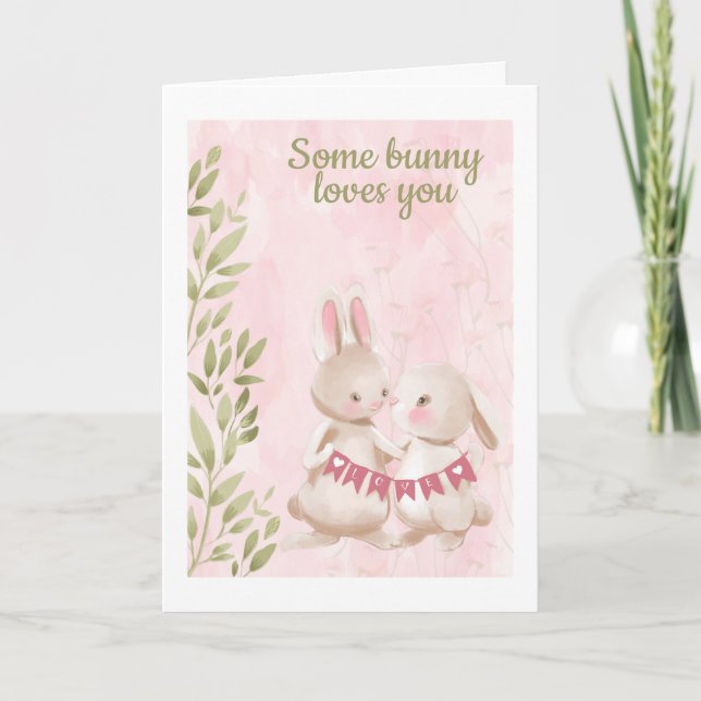 Cartes Pour Fêtes Annuelles Certains Lapins Vous Aiment Lapin Jour Des Valenti (Devant)