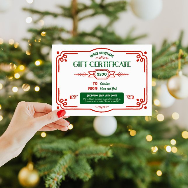Cartes Pour Fêtes Annuelles Certificat cadeau de Noël personnalisé (Créateur téléchargé)