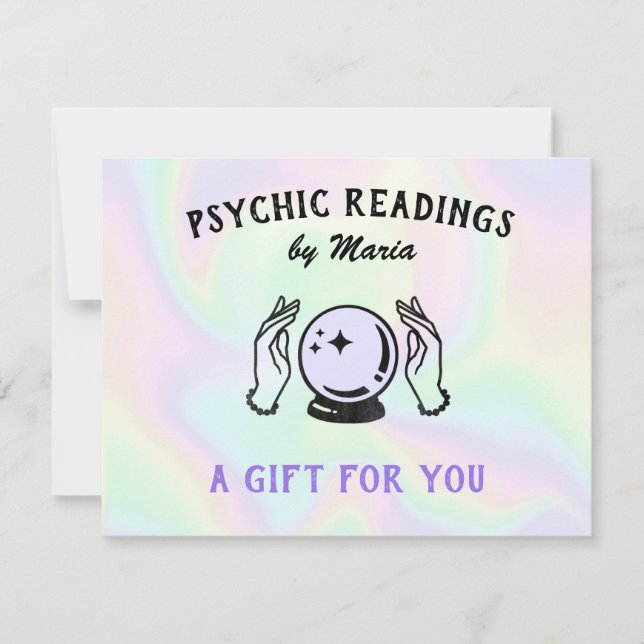 Cartes Pour Fêtes Annuelles Certificat cadeau Psychique Moyen Holographique (Devant)