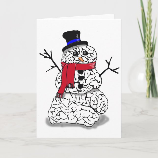 Cartes Pour Fêtes Annuelles Cerveau neigeux (Devant)