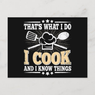 Cartes Pour Fêtes Annuelles C'est ce que je fais, je cuisine et je sais que c'