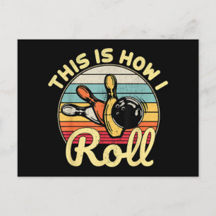 Cartes Pour Fêtes Annuelles C'Est Comme Ça Que Je Roule Retro Vintage Bowling 