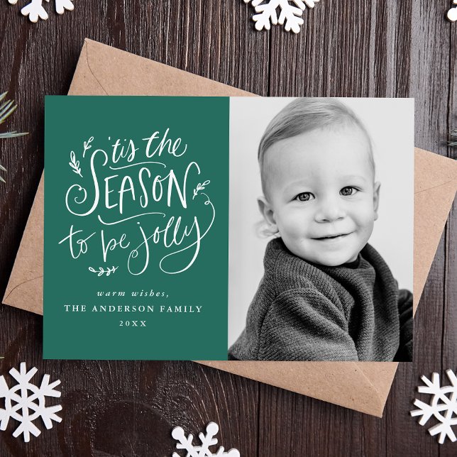 Cartes Pour Fêtes Annuelles "C'est la saison de la photo verte (Créateur téléchargé)