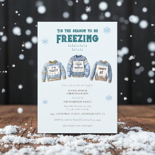 Cartes Pour Fêtes Annuelles C'est la saison Funny Noël Ugly Sweater Party