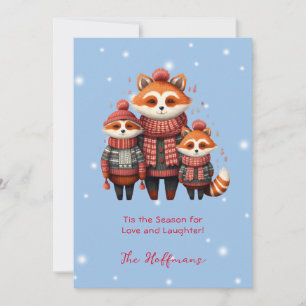 Cartes Pour Fêtes Annuelles C'Est La Saison Noël Bois Animaux Renards
