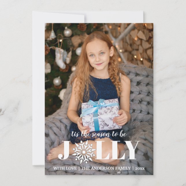 Cartes Pour Fêtes Annuelles C'est la saison | Photo noir et blanc (Devant)