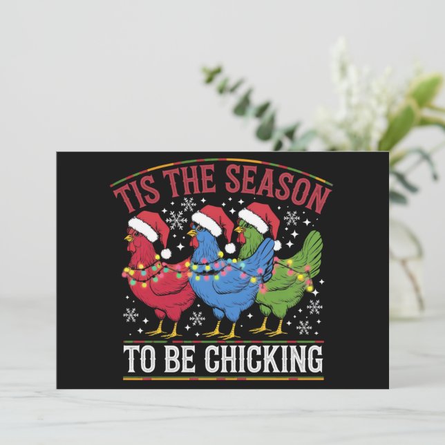 Cartes Pour Fêtes Annuelles C'Est La Saison Pour Choisir Noël Poulet Occidenta (Debout devant)