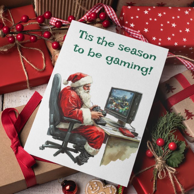 Cartes Pour Fêtes Annuelles C'est la saison pour jouer Père Noël (Créateur téléchargé)