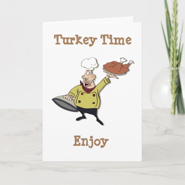 CARTES POUR FÊTES ANNUELLES "C'EST L'HEURE DE LA TURQUIE" HUMOUR MERCI SOUHAIT (Devant)