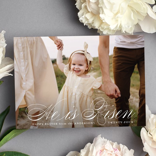 Cartes Pour Fêtes Annuelles C'est Risen Script Easter Photo (Créateur téléchargé)