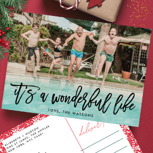 Cartes Pour Fêtes Annuelles C'est une Vie merveilleuse Noël Onyx