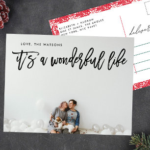 Cartes Pour Fêtes Annuelles C'est une Vie merveilleuse Noël Onyx