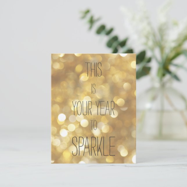 Cartes Pour Fêtes Annuelles C'est votre année pour étinceler - Gold Glam Anniv (Debout devant)