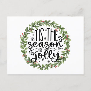 Cartes Pour Fêtes Annuelles Cette saison sera Jolly Watercolor Wreath