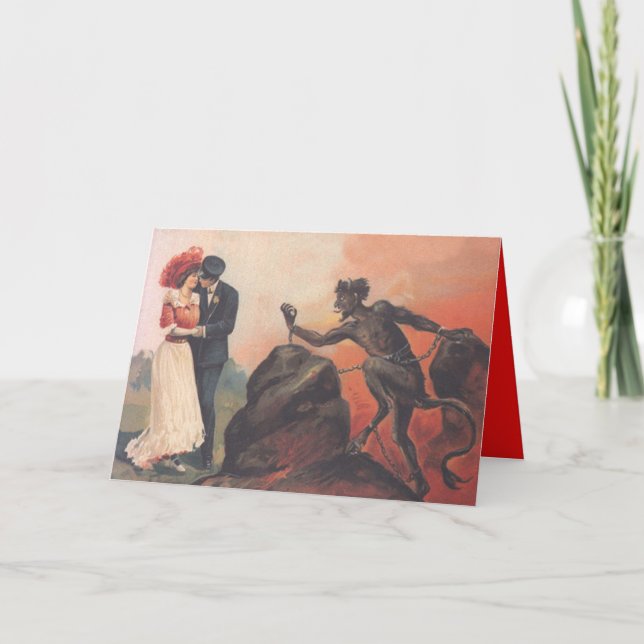 Cartes Pour Fêtes Annuelles Chaîne d'enfer de couple Krampus Stalpe (Devant)