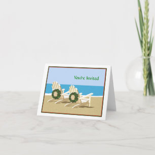 Cartes Pour Fêtes Annuelles Chaises de plage et couronnes