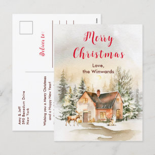 Cartes Pour Fêtes Annuelles Chalet de vacances de Noël Joyeux Noël