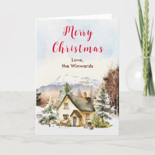 Cartes Pour Fêtes Annuelles Chalet de vacances de Noël Joyeux Noël