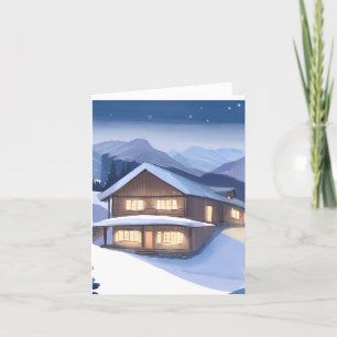 Cartes Pour Fêtes Annuelles Chalet d'hiver