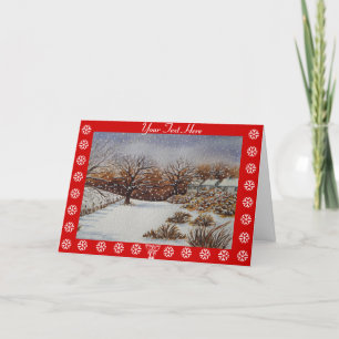 Cartes Pour Fêtes Annuelles chalets ruraux neige atmosphère saisonnière
