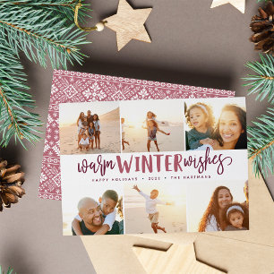 Cartes Pour Fêtes Annuelles Chaleureux désir d'hiver Collage de photos