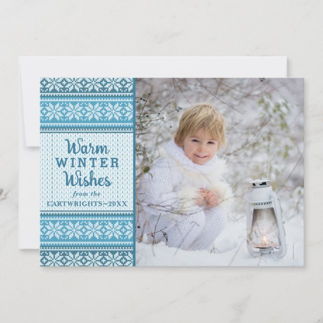 Cartes Pour Fêtes Annuelles Chaleureux hiver Souhaits Flamme de neige Sweater  (Devant)