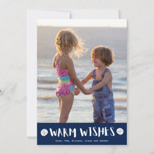 Cartes Pour Fêtes Annuelles Chaleureux Plage Floride Famille Photo Noël