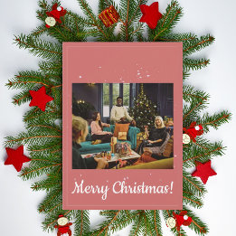 Cartes Pour Fêtes Annuelles Chaleureux Red Family Photo Joyeux voeux de Noël