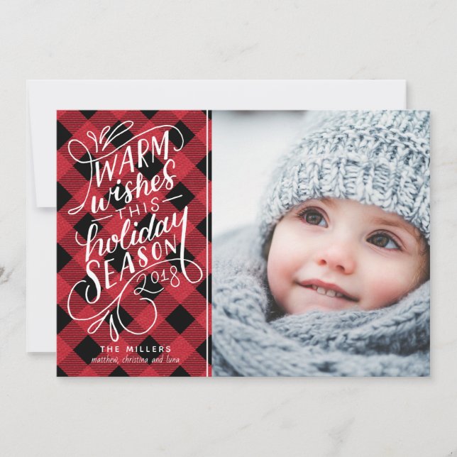 Cartes Pour Fêtes Annuelles Chaleureux Souhaits Cette Main De Vacances Lettré  (Devant)