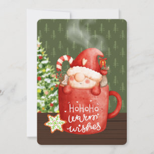 Cartes Pour Fêtes Annuelles Chaleureux souhaits Gnome Christmas Mug Aquarelle